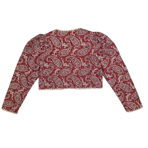 NWT Sea NY Theodora Paisley Quilted Cropped Jacket Red Size Large Long Sleeve - Picture 6 of 10